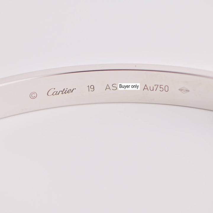 Cartier Love Bracelet 18K White Gold Size 19