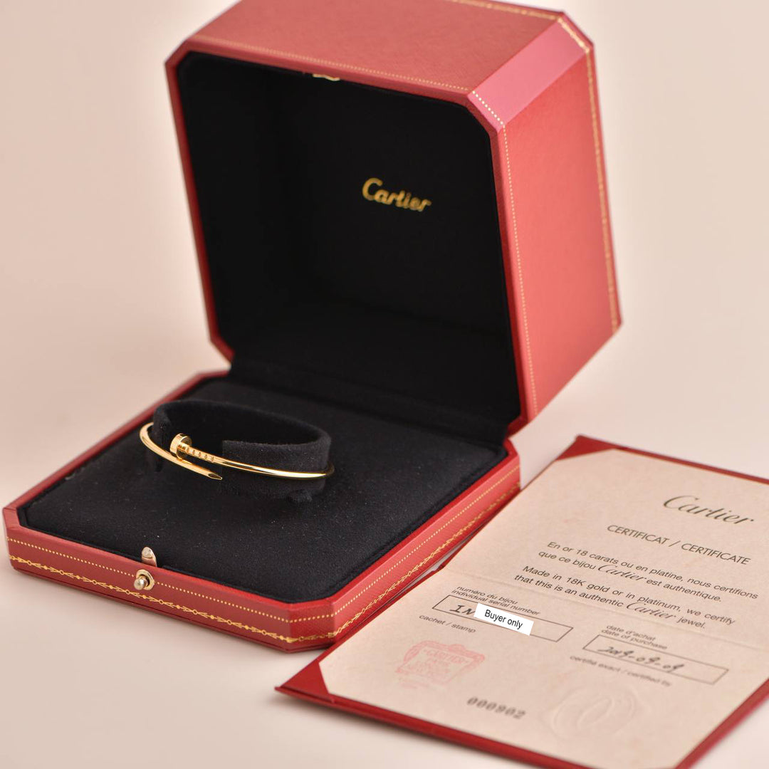 Cartier Juste un Clou Small Model Bracelet Yellow Gold Size 16