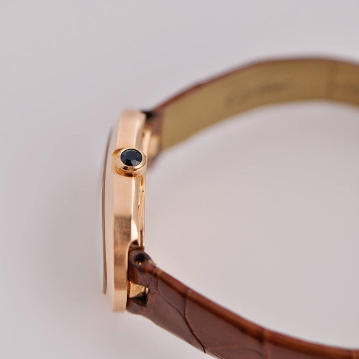 Cartier Baignoire Small Model 18k Rose Gold on Leather W8000007