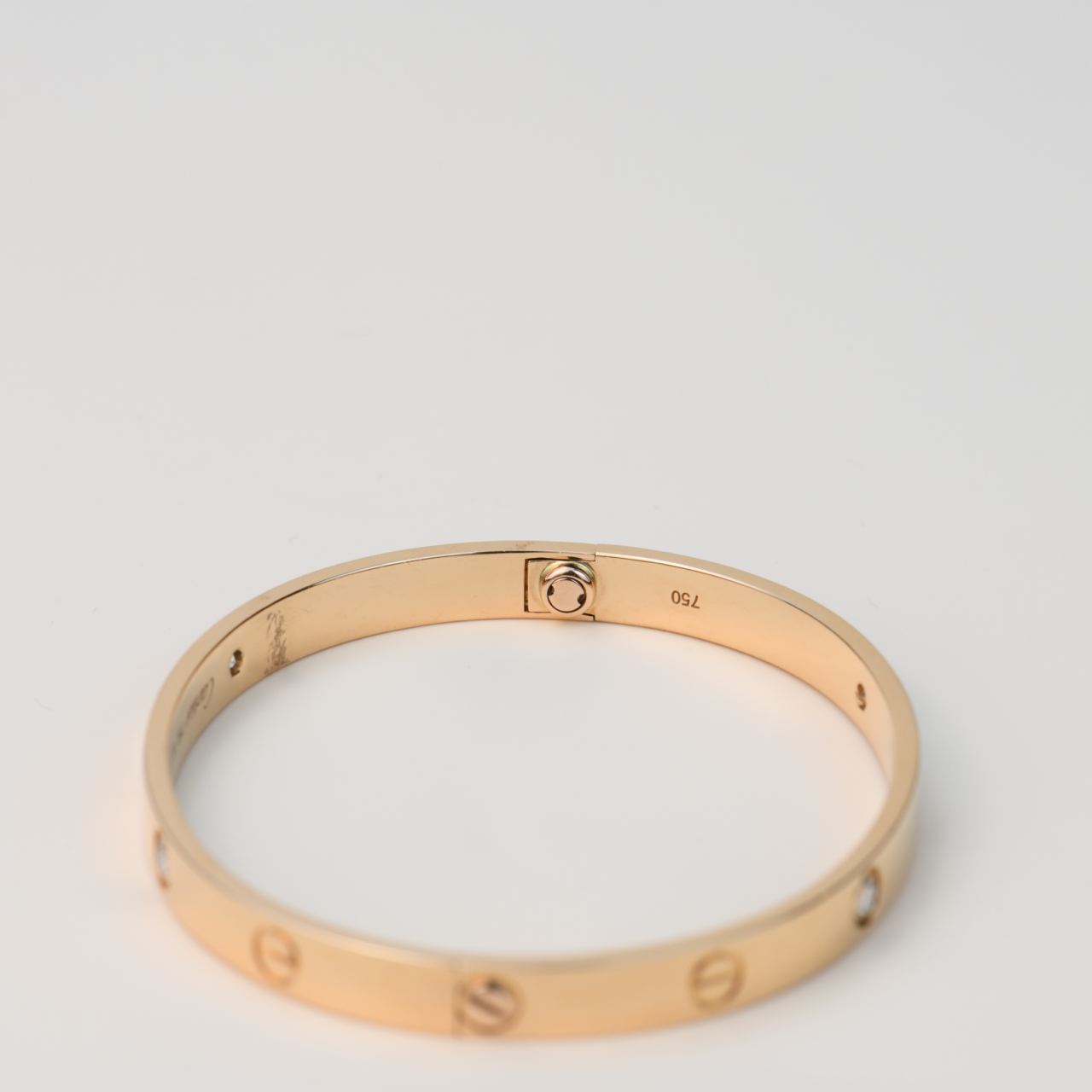 Cartier Love Bracelet 4 Diamonds Rose Gold Size 19 Dandelion