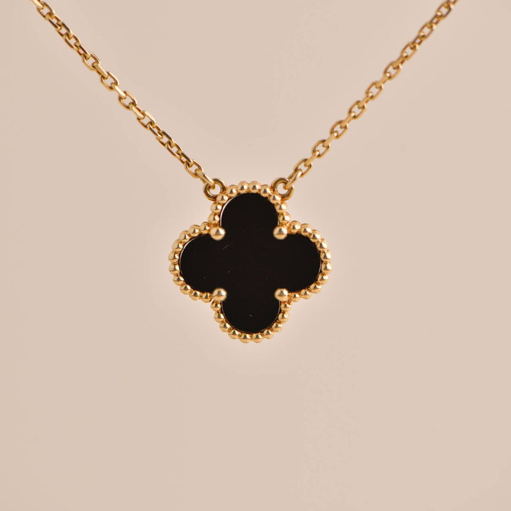 Van Cleef & Arpels Onyx Vintage Alhambra Pendant