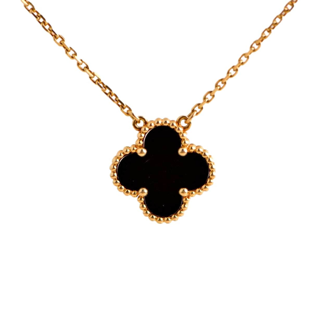 Van Cleef & Arpels Onyx Vintage Alhambra Pendant