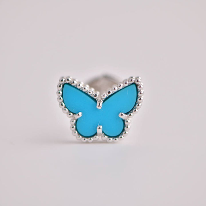 Van Cleef & Arpels Sweet Alhambra Turquoise Butterfly White Gold Earstuds