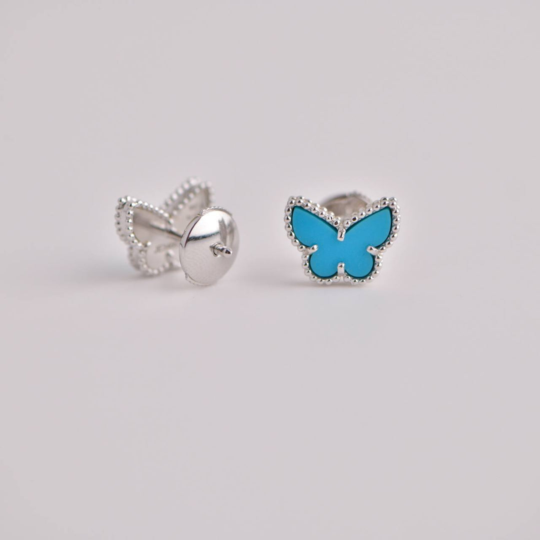 Van Cleef & Arpels Sweet Alhambra Turquoise Butterfly White Gold Earstuds