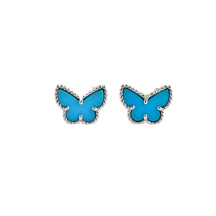 Van Cleef & Arpels Sweet Alhambra Turquoise Butterfly White Gold Earstuds