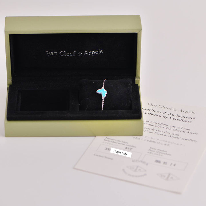 Van Cleef & Arpels Sweet Alhambra Turquoise Butterfly White Gold Bracelet