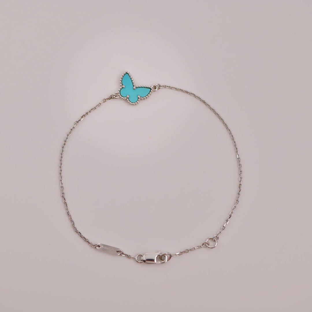 Van Cleef & Arpels Sweet Alhambra Turquoise Butterfly White Gold Bracelet