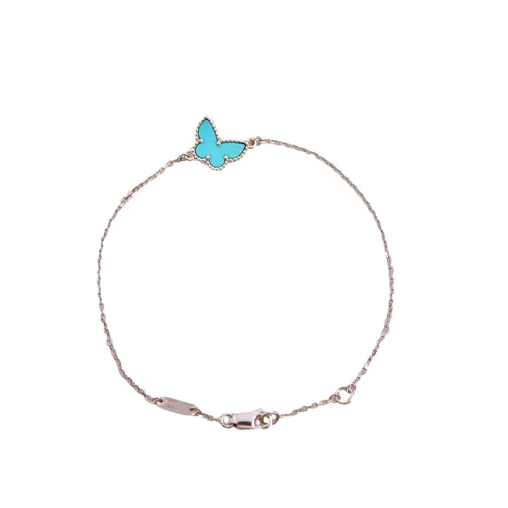 Van Cleef & Arpels Sweet Alhambra Turquoise Butterfly White Gold Bracelet