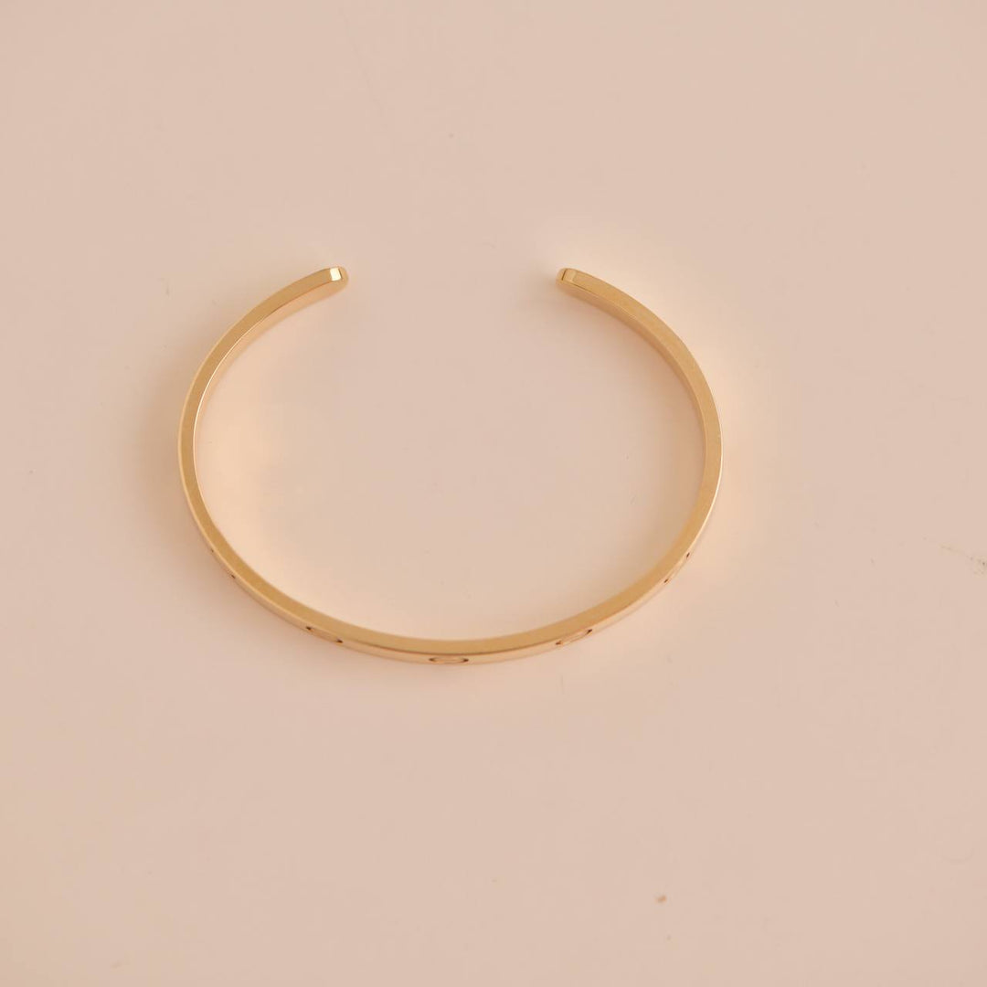 Cartier Love 18K Yellow Gold Cuff Bracelet Size 17