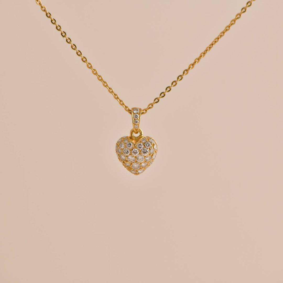 Cartier Yellow Gold Diamond Heart Pendant