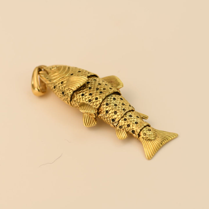 Early 20th century French Antiques 18K Yellow Gold Fish Pendant