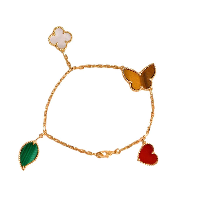 Van Cleef & Arpels Lucky Alhambra 4 Motifs Yellow Gold Bracelet