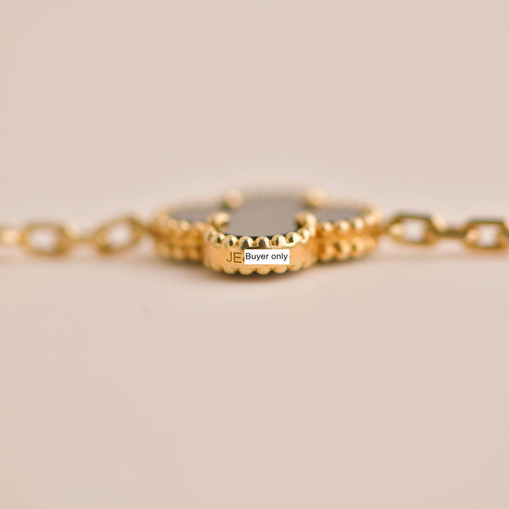 Van Cleef & Arpels Black Onyx Vintage Alhambra Yellow Gold Bracelet