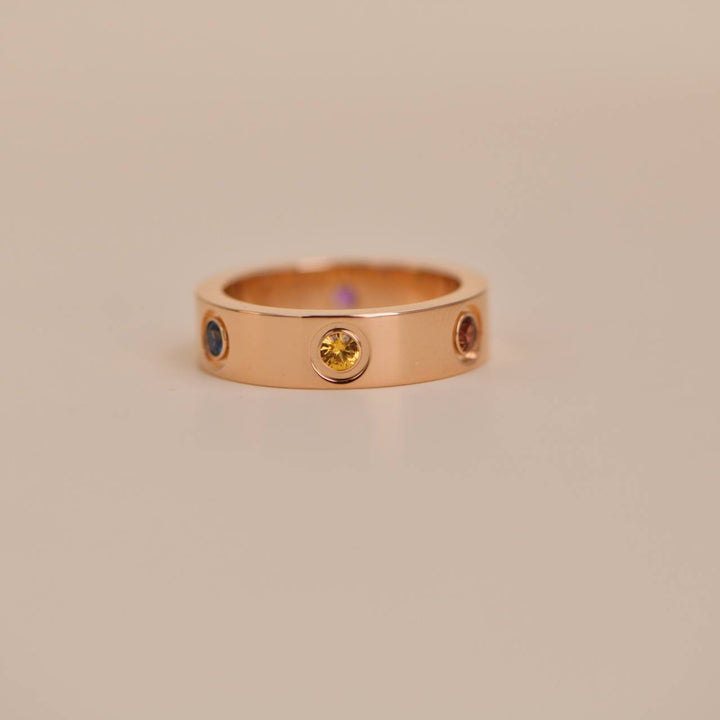 Cartier Love Rainbow Rose Gold Ring Size 54