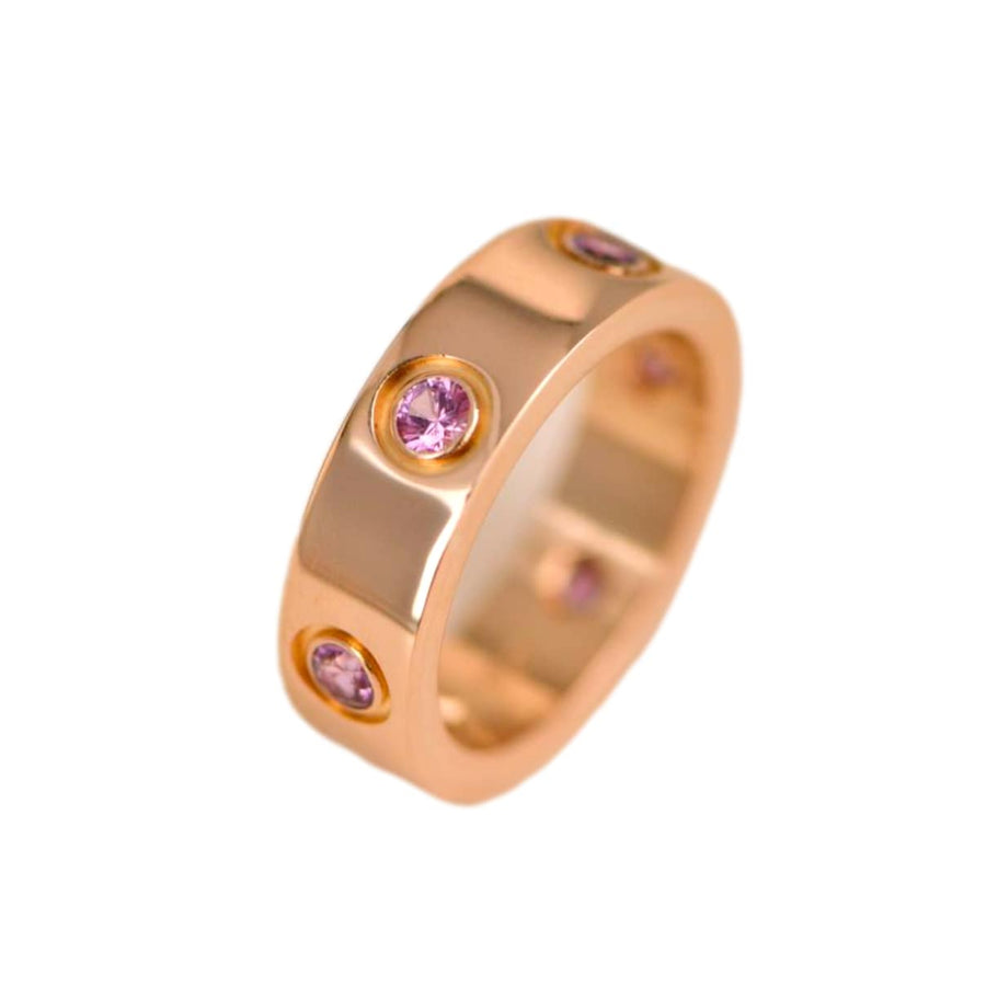 Cartier Love Pink Sapphire Rose Gold Ring 