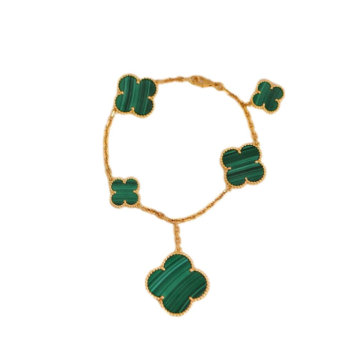 Van Cleef & Arpels Magic Alhambra Malachite 5 Motif Bracelet