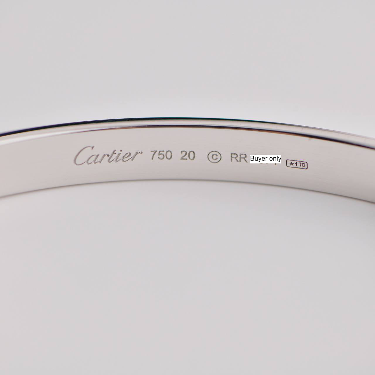 Cartier Love Bracelet 18K White Gold Size 20 Dandelion Antiques