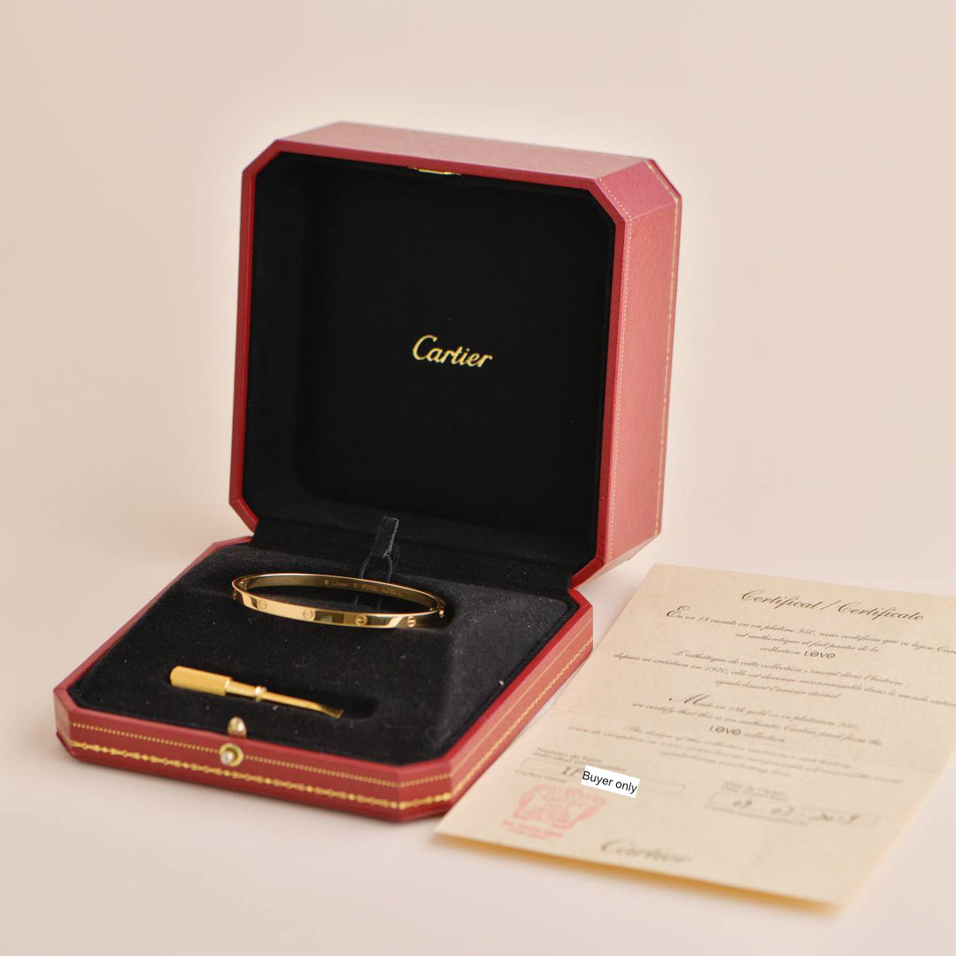 Cartier Love Bracelet Small Model 18K Yellow Gold Size 17