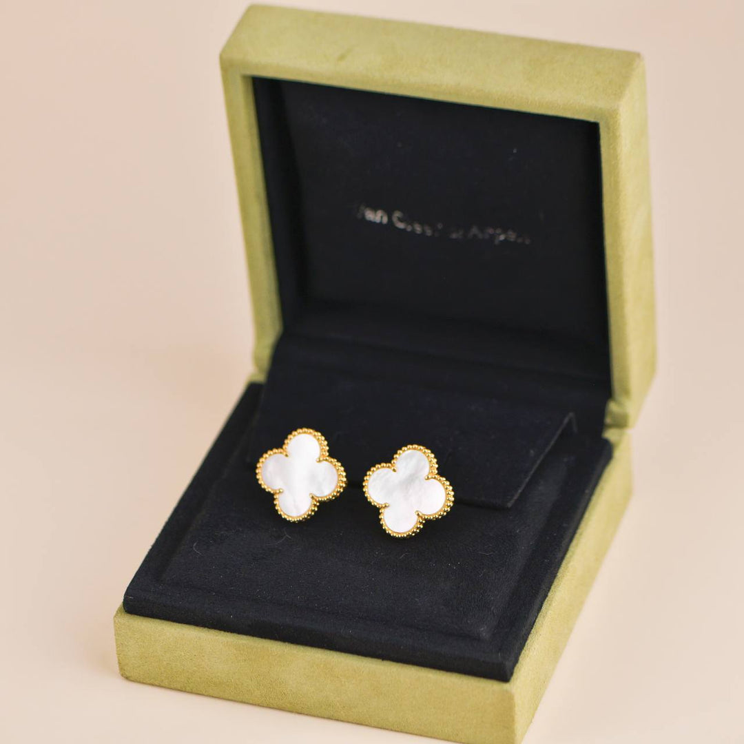 Van Cleef & Arpels Magic Alhambra Mother-of-Pearl 18K Yellow Gold Earrings