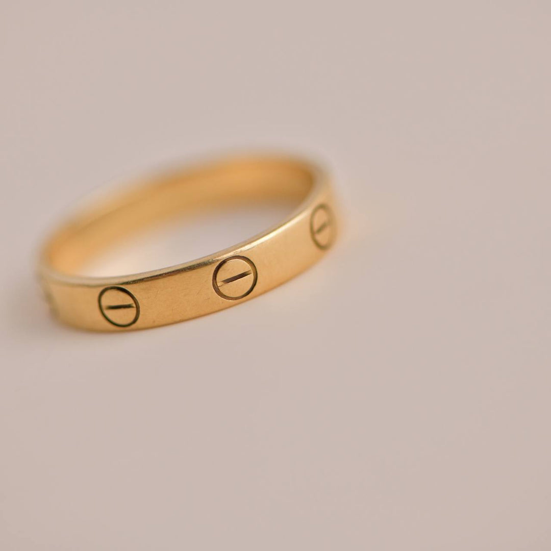 Cartier Love Wedding Band Ring Yellow Gold Size 55