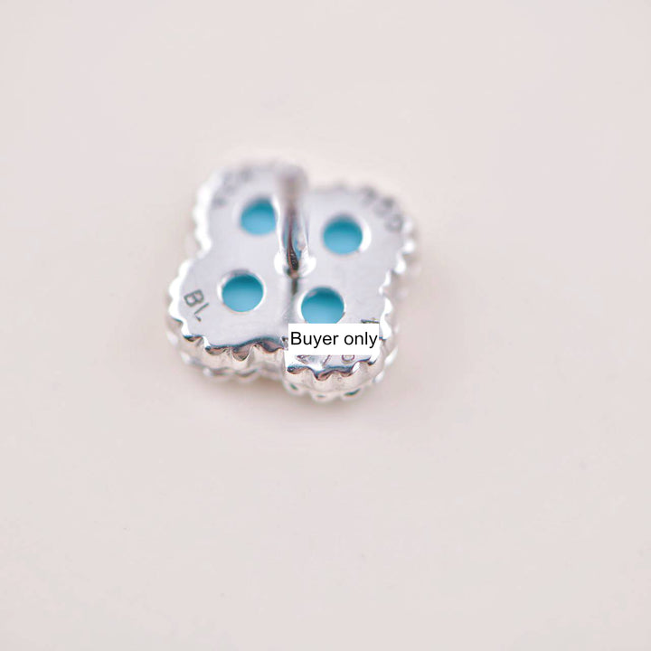 Van Cleef & Arpels Sweet Alhambra Turquoise 18K White Gold Earstuds