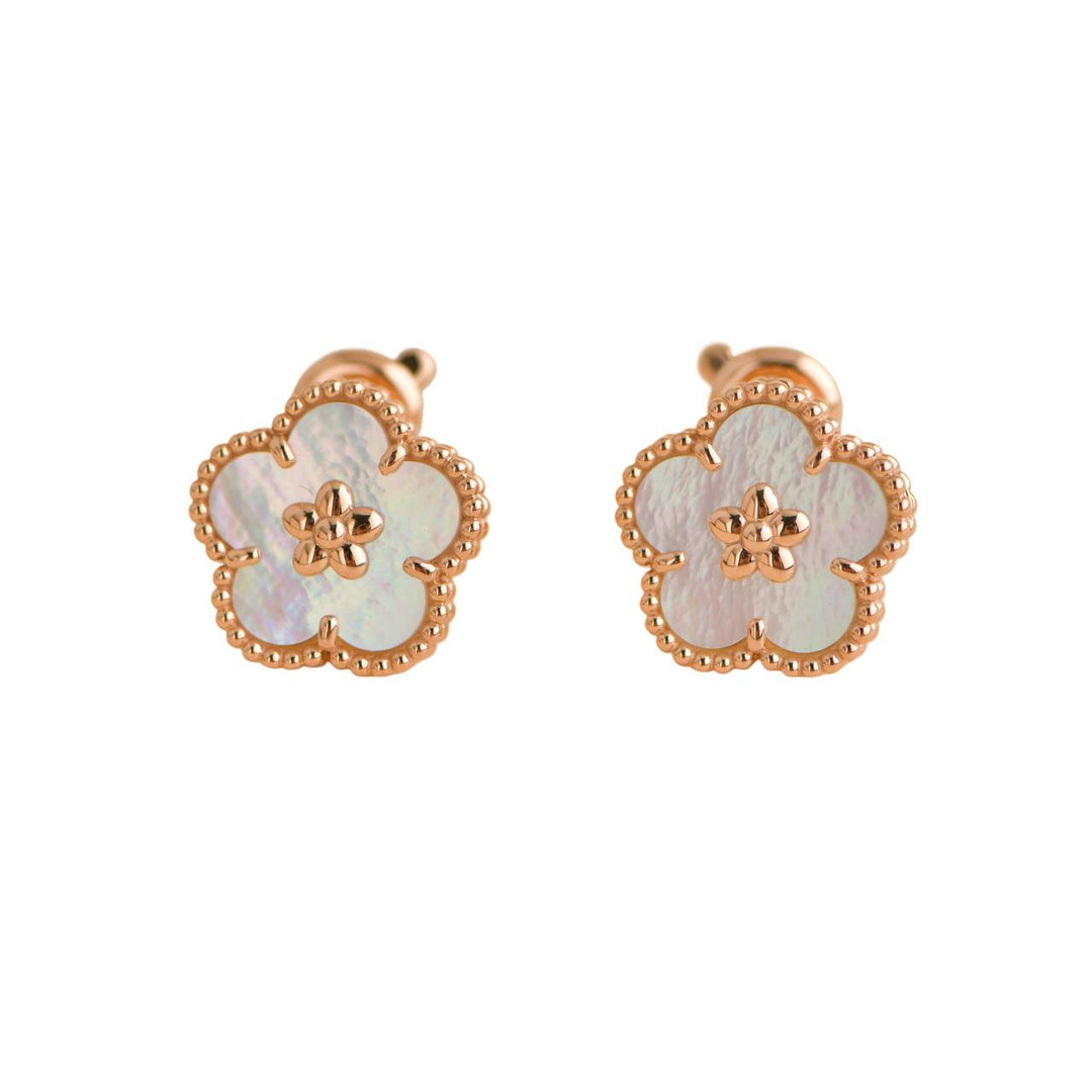 Van Cleef & Arpels Lucky Spring Plum Blossom Mother of Pearl Earrings