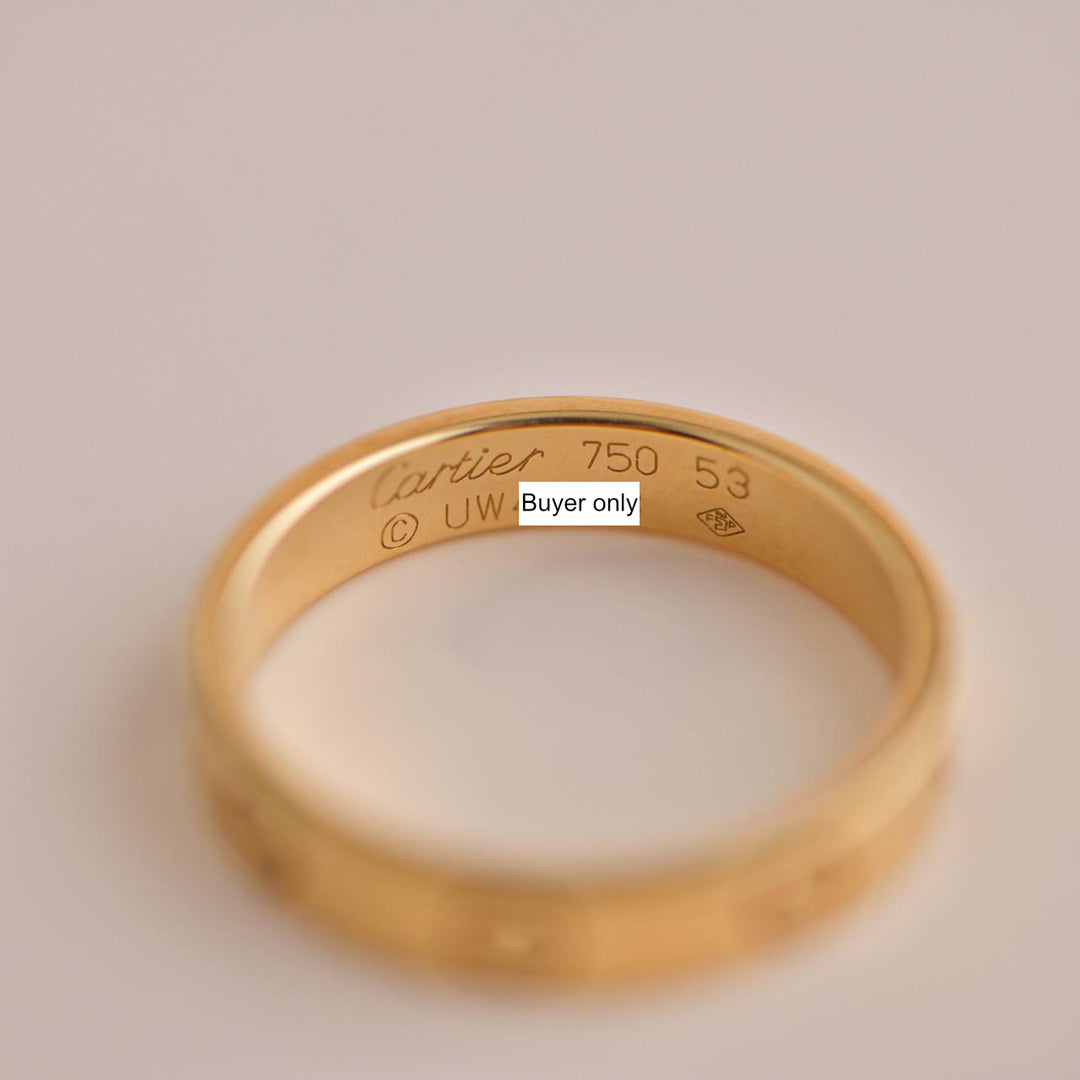 Cartier Love Wedding Band Ring Yellow Gold Size 53