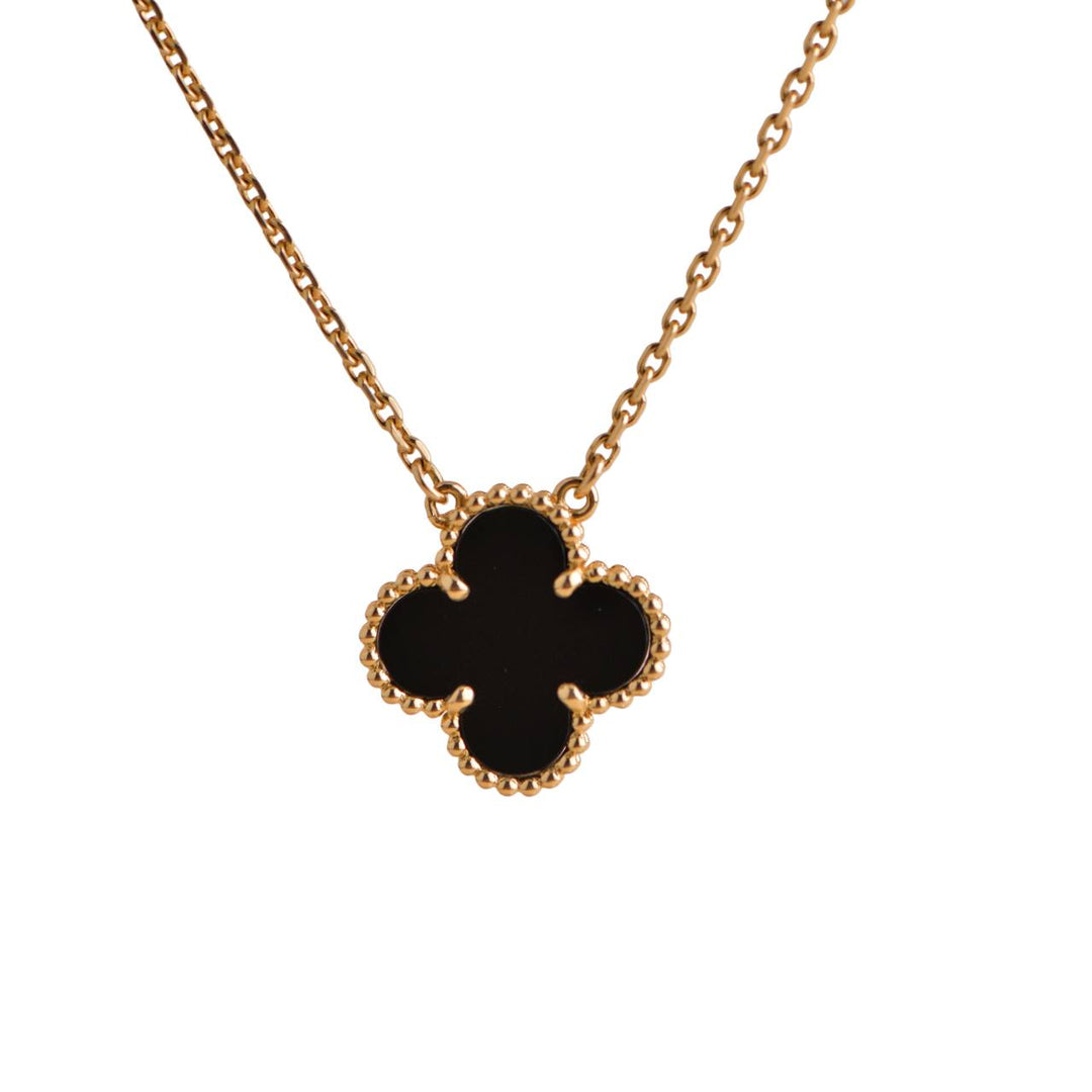 Van Cleef & Arpels Onyx Vintage Alhambra Pendant