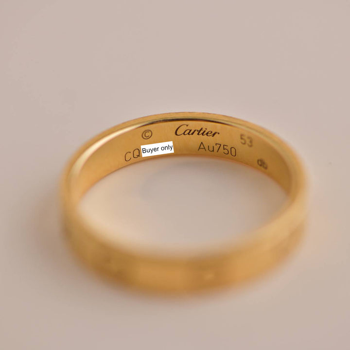 Cartier Love Wedding Band Ring Yellow Gold Size 53