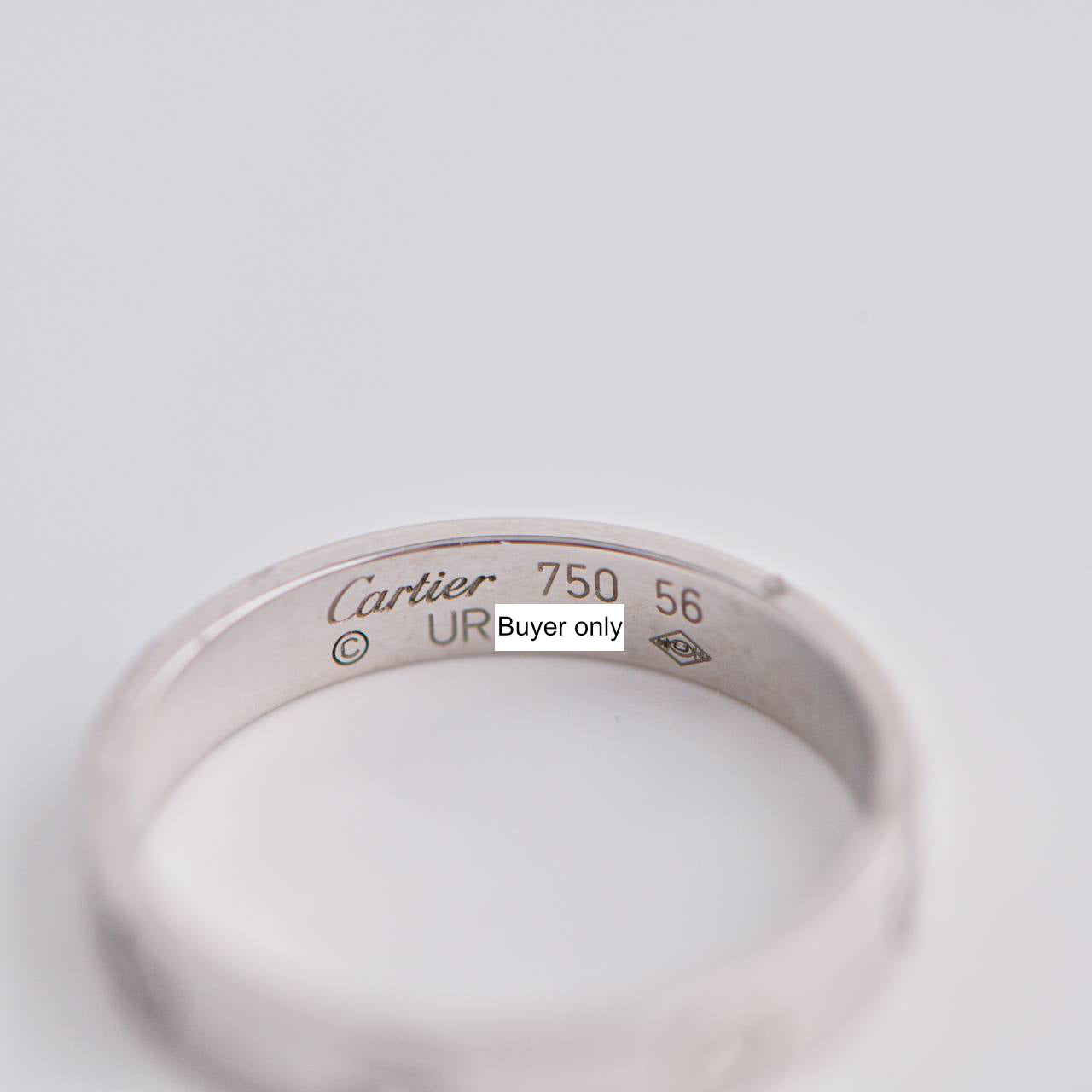 Cartier Love Wedding Band Ring White Gold Size 56