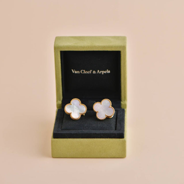 Van Cleef & Arpels Magic Alhambra Mother-of-Pearl 18K Yellow Gold Earrings