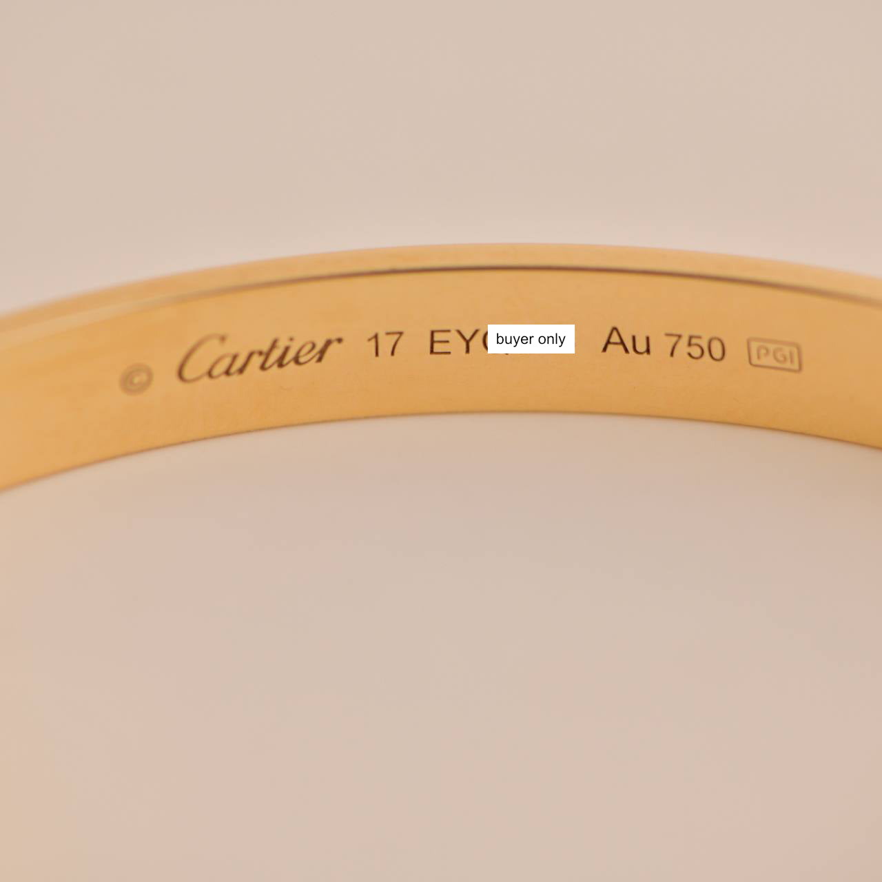 Cartier Love Bracelet 18K Yellow Gold Size 17