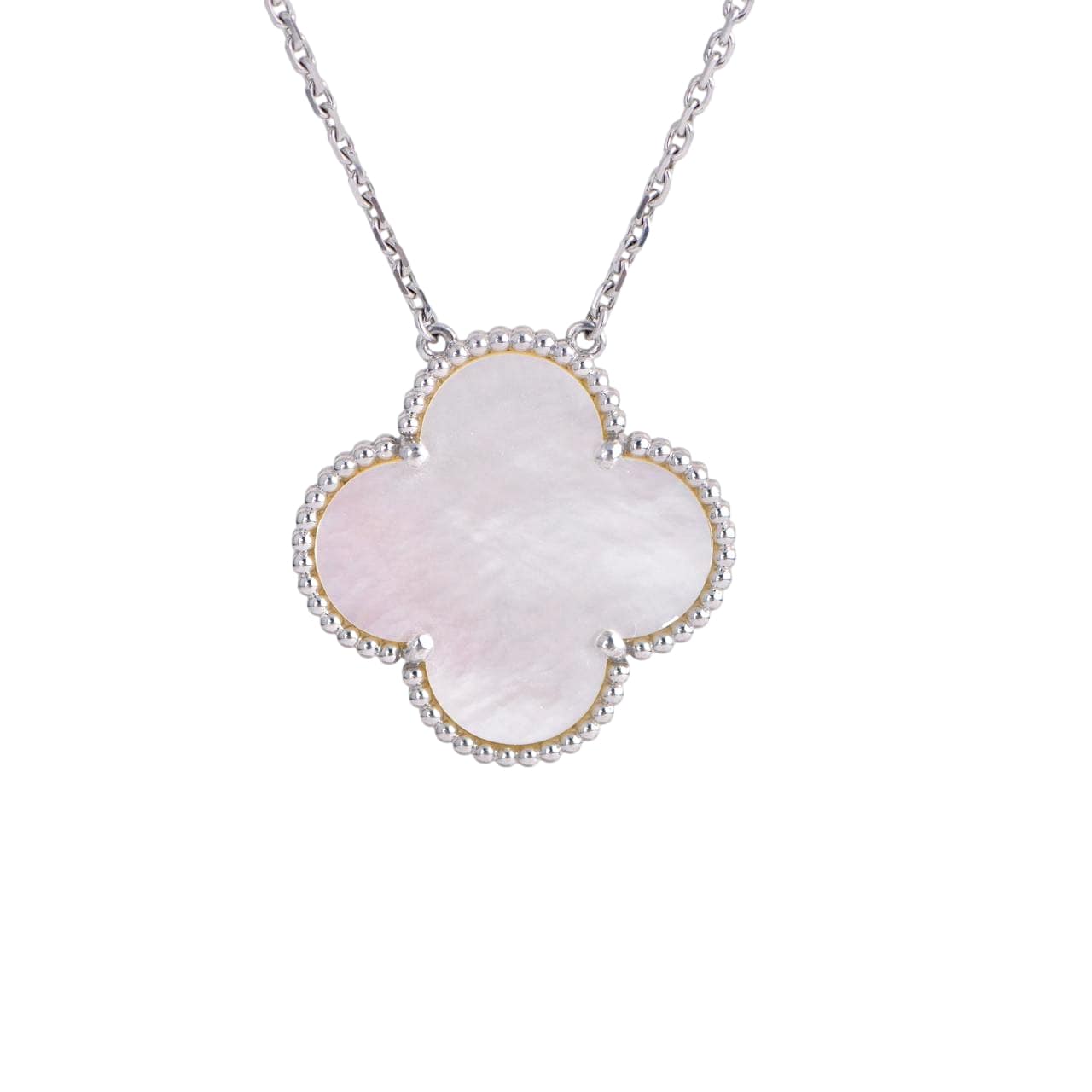Magic van cleef replica white gold necklace gray mother-of-pearl white  mother-of-pearl : vancleef-jewelry