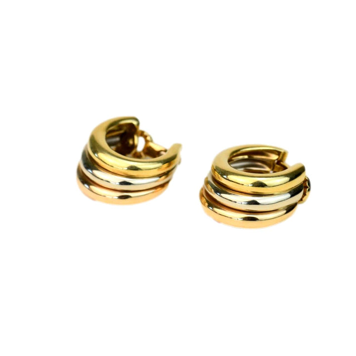 Cartier Vintage Trinity Tri-Color 18K Yellow White & Rose Gold Earring