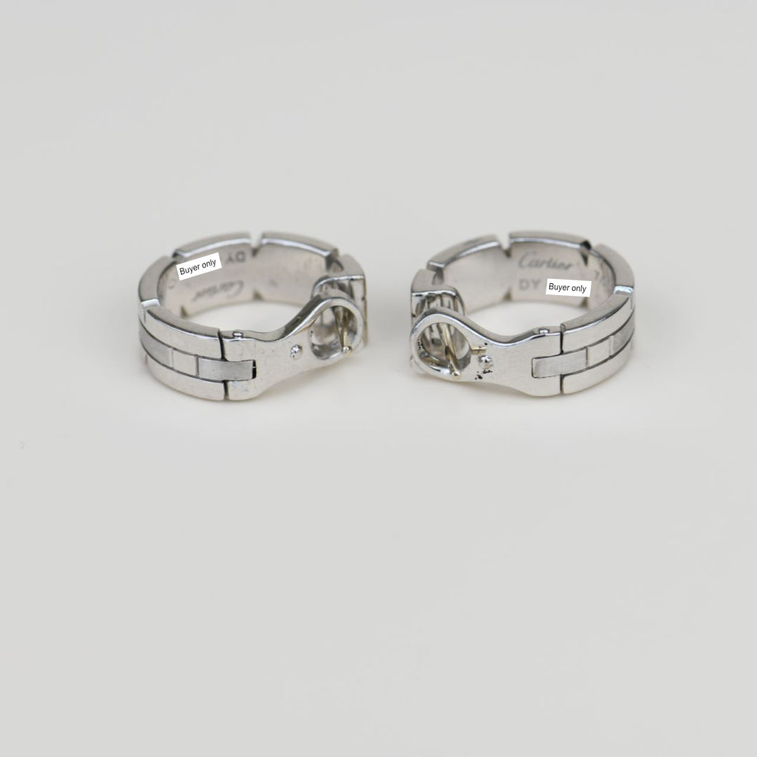 Cartier Maillon Panthere White Gold Hoop Earrings