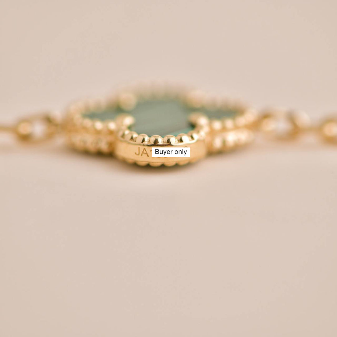 Van Cleef & Arpels Vintage Alhambra Malachite Yellow Gold Bracelet