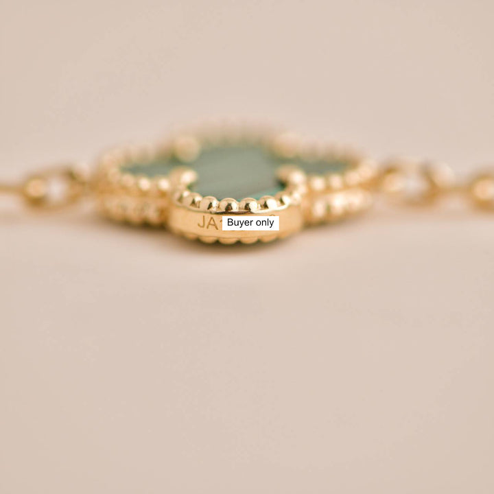 Van Cleef & Arpels Vintage Alhambra Malachite Yellow Gold Bracelet