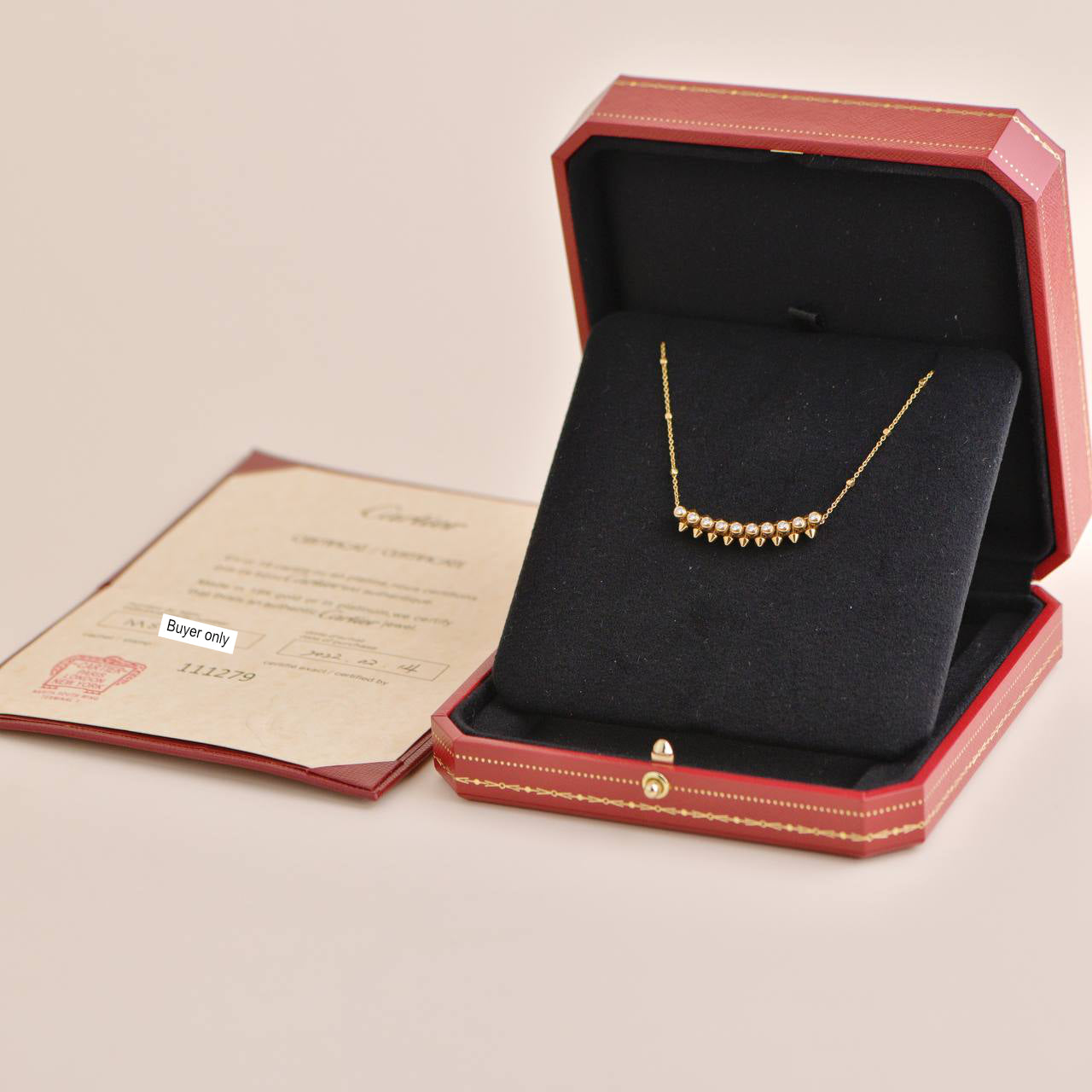 Cartier Rose Gold and Onyx Clash de Cartier Pendant Necklace (80cm) |  MILANSTYLE.COM