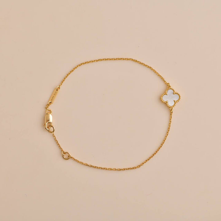 Van Cleef & Arpels Sweet Alhambra Mother of Pearl Yellow Gold Bracelet