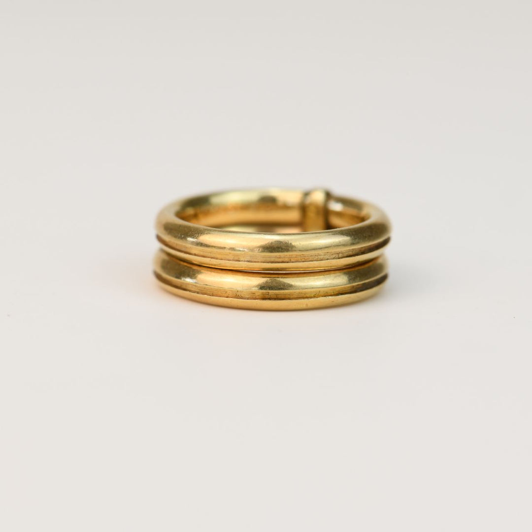 Dior 18K Yellow Gold Double Ring Size 51