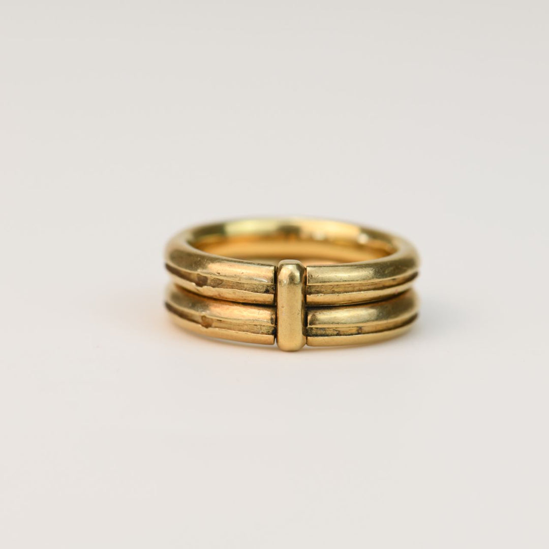 Dior 18K Yellow Gold Double Ring Size 51