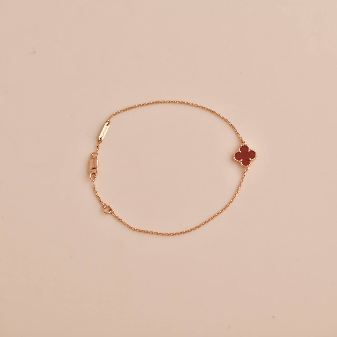 Van Cleef & Arpels Sweet Alhambra Carnelian Rose Gold Bracelet