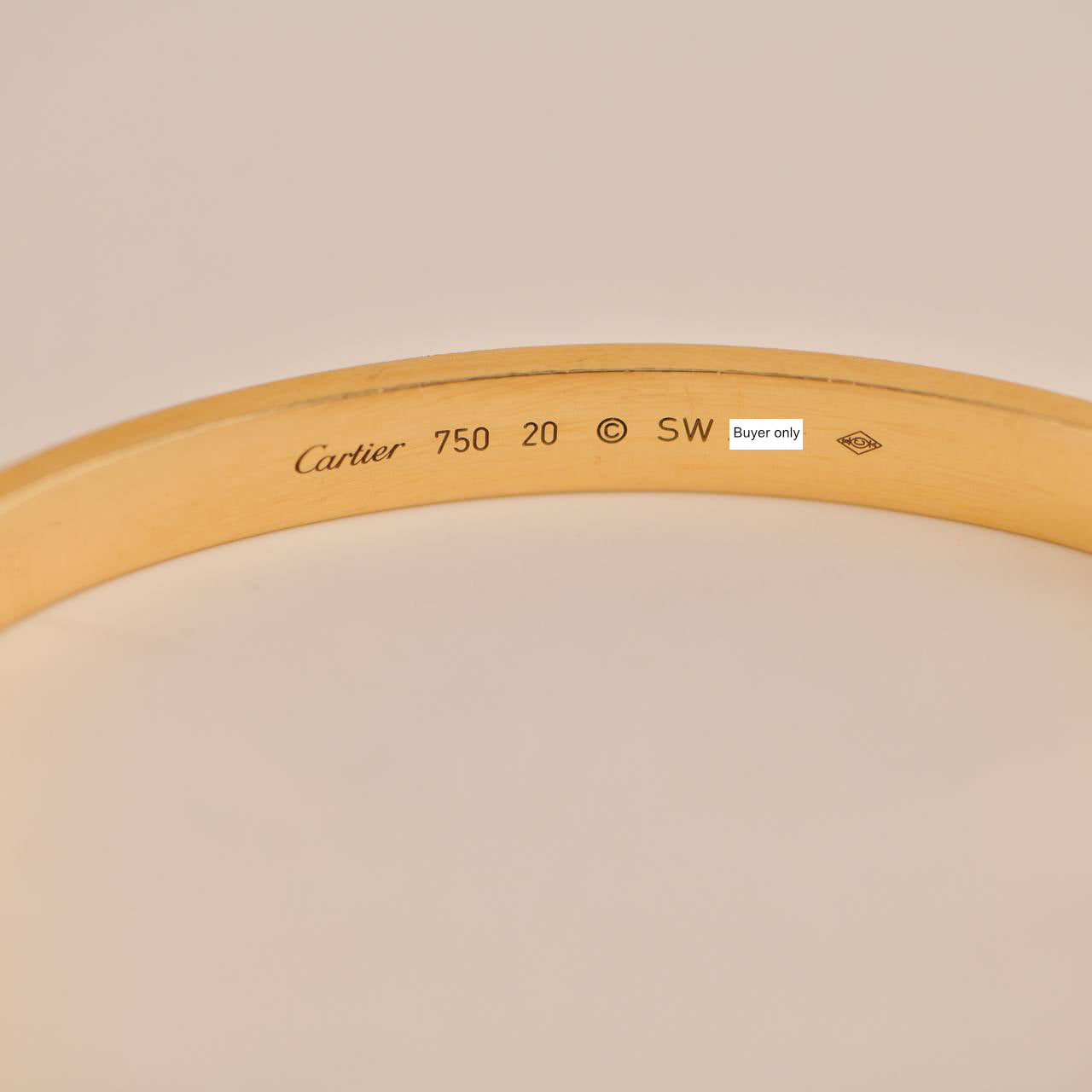 Cartier Love Bracelet 18K Yellow Gold Size 20 Dandelion Antiques