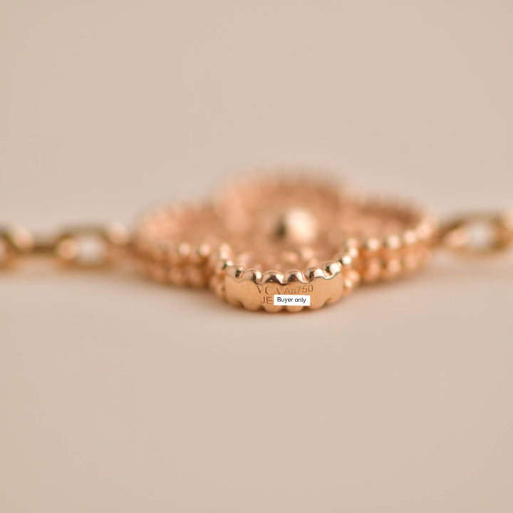 Van Cleef & Arpels Vintage Alhambra 5 Motifs Rose Gold Bracelet