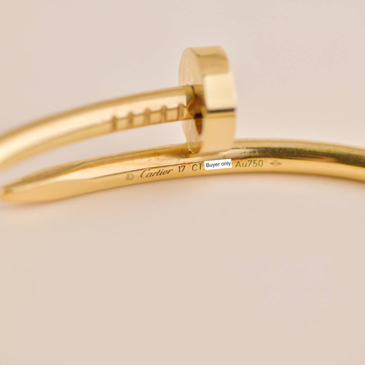 Cartier Juste un Clou Yellow Gold Bracelet Size 17