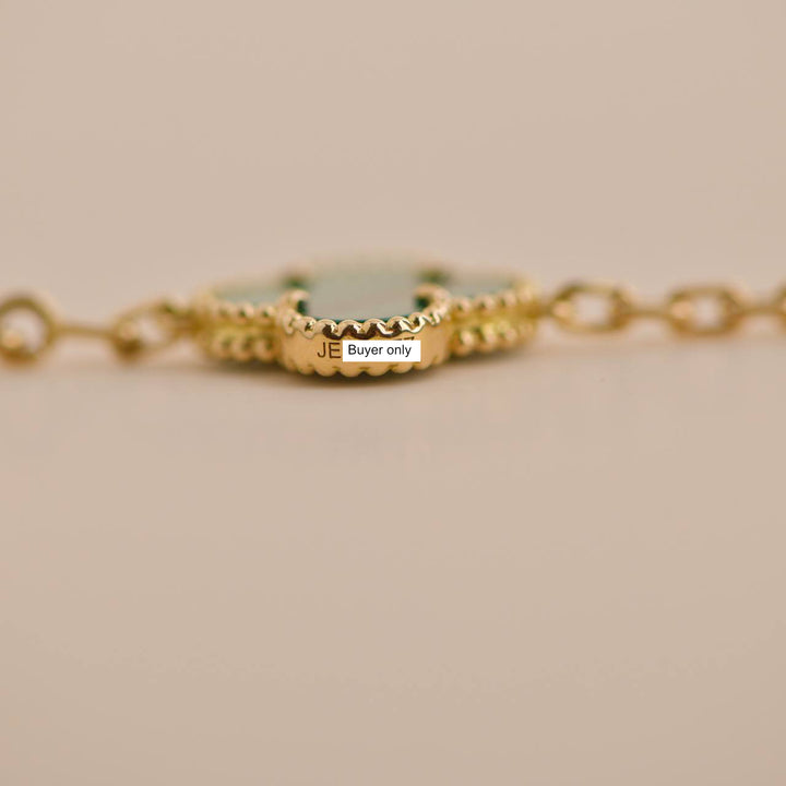 Van Cleef & Arpels Vintage Alhambra Malachite and Diamond Yellow Gold Bracelet