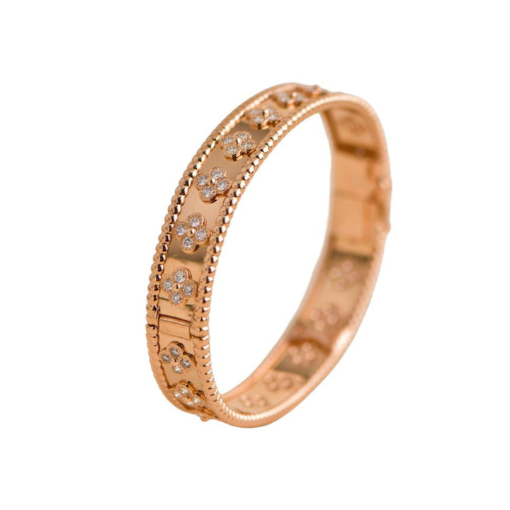Van Cleef & Arpels Perlée Clovers Rose Gold Diamond Bracelet Medium Model