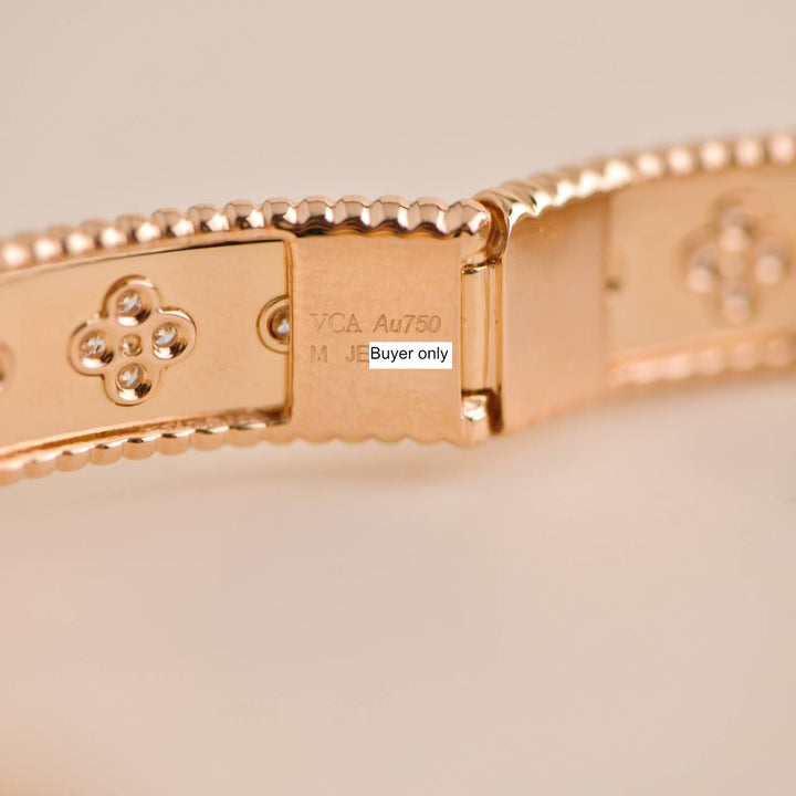 Van Cleef Arpels Perlée Clovers Rose Gold Diamond Bracelet