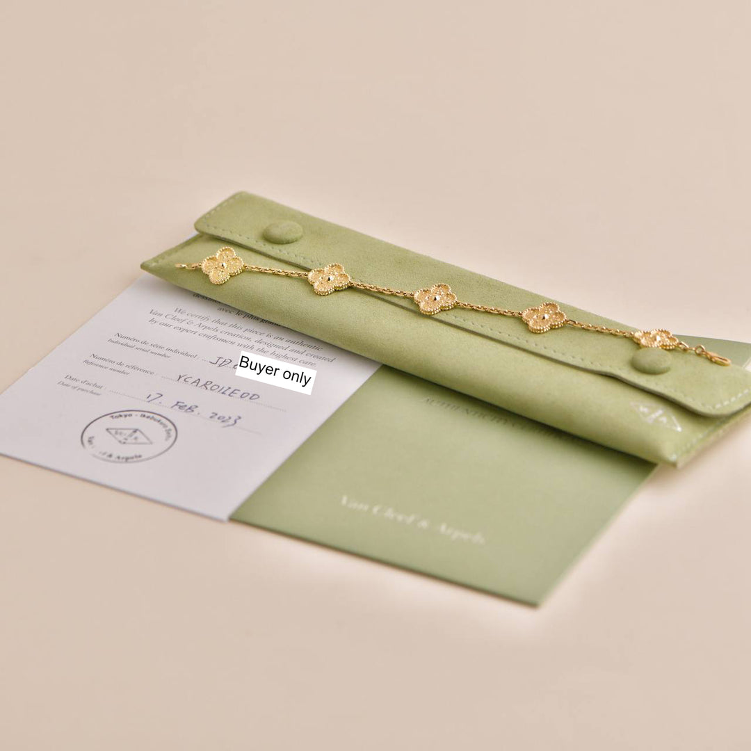 Van Cleef Arpels Vintage Alhambra Motifs Yellow Gold Bracelet
