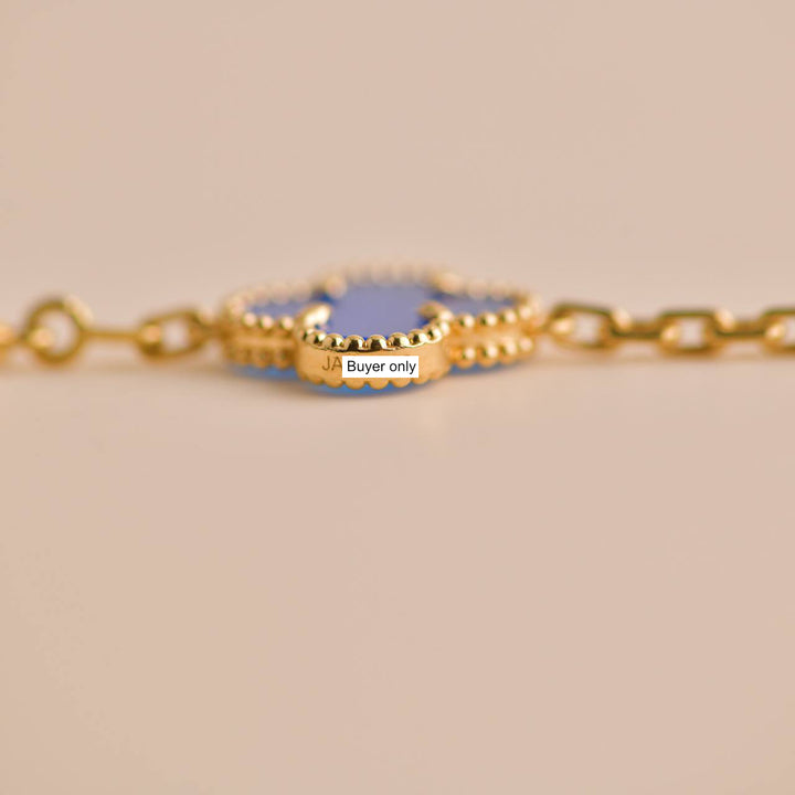 Van Cleef & Arpels Vintage Alhambra Agate Yellow Gold Bracelet